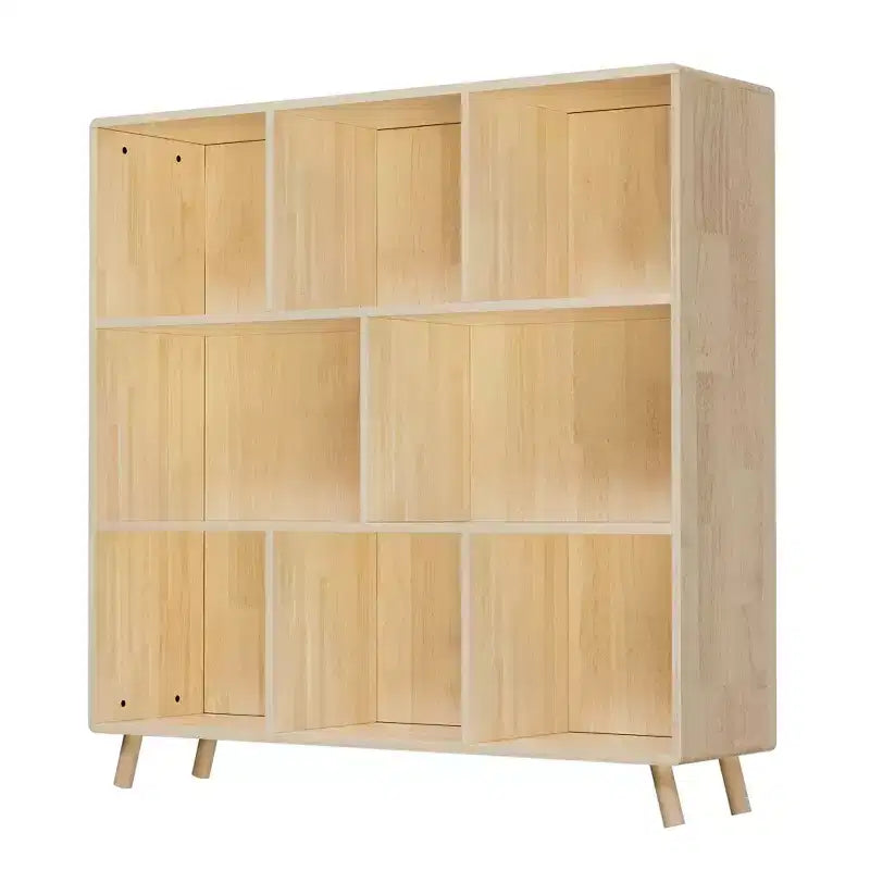 Pine Wood 8-Compartment Storage Cabinet, 44L x44 H Fixed Shelves Organizer for Books/Toys/Home Dcor, Modern Wooden Bookcase