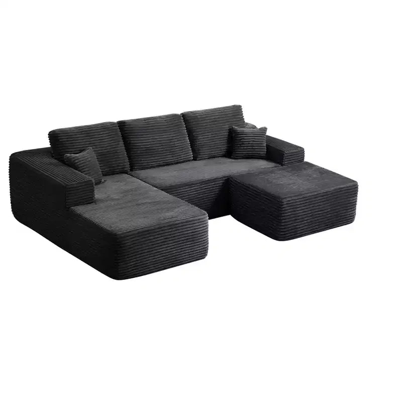 105.7Cloud Sectional Sofa,U-Shaped Chaise,Deep Seat,Plush Fabric,No Assembly