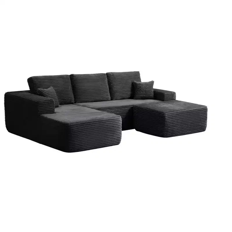 105.7Cloud Sectional Sofa,U-Shaped Chaise,Deep Seat,Plush Fabric,No Assembly