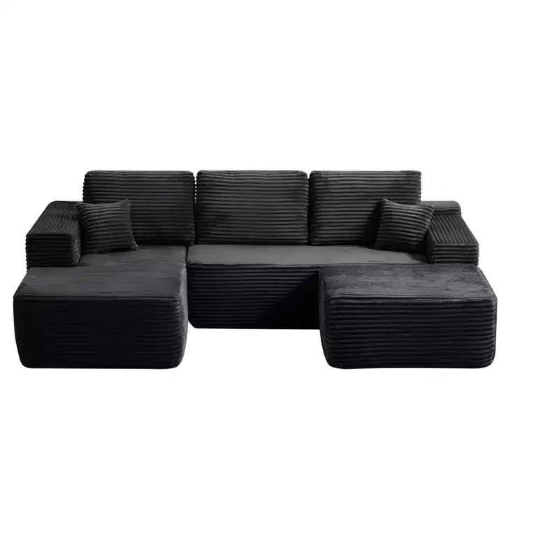 105.7Cloud Sectional Sofa,U-Shaped Chaise,Deep Seat,Plush Fabric,No Assembly