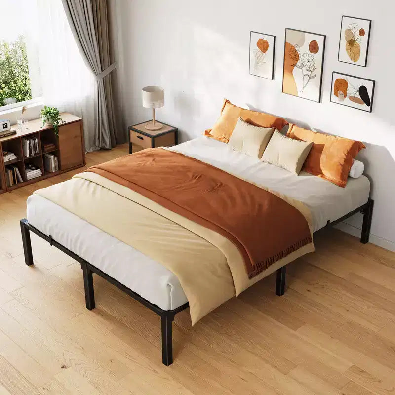 6-Inch Heavy-Duty Metal Bed Frame  Low-Profile Platform with Noise-Free Steel Support, No Box Spring Needed, Easy Tool-Free Assembly