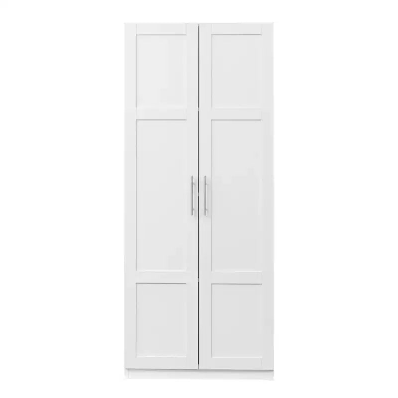 Armoire Haute 2 Portes, Armoire de Rangement Contemporaine avec Étagères, Armoire et Dressing Autonomes pour Chambre à Coucher