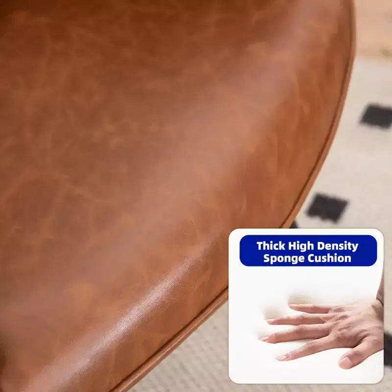 White High-Back Bonded Leather Chair, Metal Legs, for Home & Office