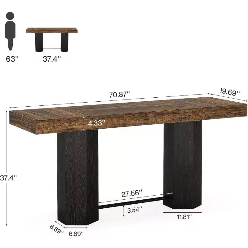 Table de bar extra-longue de 70,9