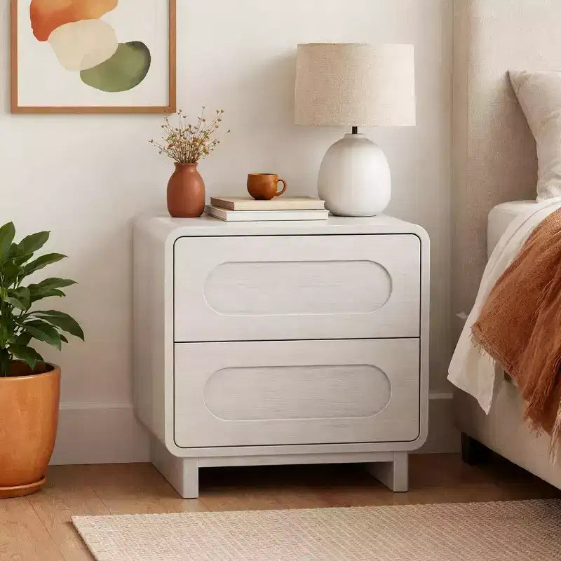 Teamson Home Tenley Modern 2-Drawer Wood Nightstand with Push-Open Design
