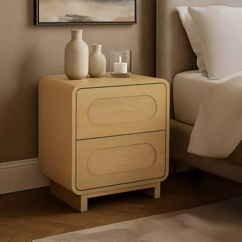 Teamson Home Tenley Modern 2-Drawer Wood Nightstand with Push-Open Design