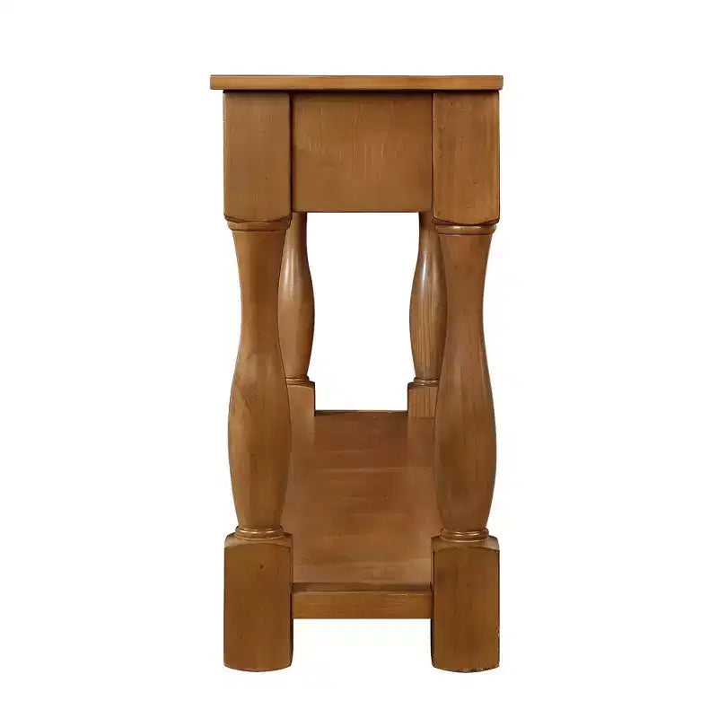 63 Inch Wood Console Table, Solid Wood Frame Hallway Sofa Table with 3 Drawers for Entryway Living Room