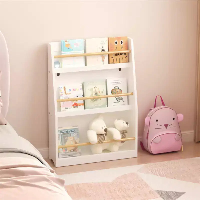 3 Tier Kids Bookshelf, Baby Book Rack Storage Organizer for Playroom Bedroom Nursery