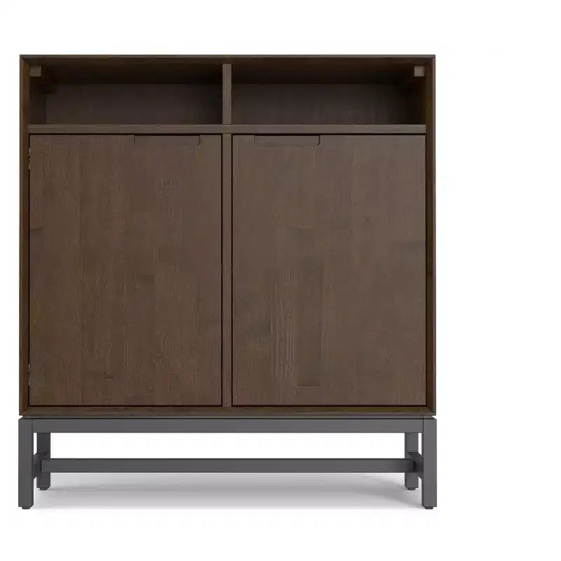 Devlin SOLID HARDWOOD 36 inch Wide Modern Industrial Entryway Storage Cabinet