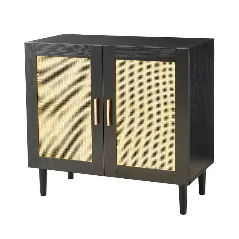 Buffet Cabinet with Storage, Rattan Storage Cabinet with Doors and Adjustable Shelves, Modern Sideboard Cabinet for Hallway Entry Living Room