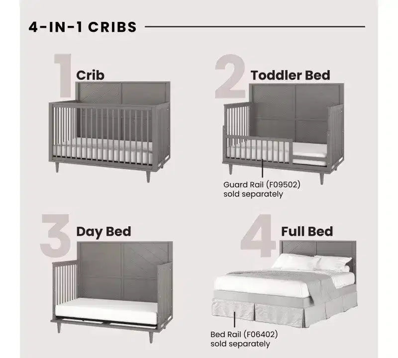 Child Craft Surrey Hill Crib, Dresser and Chest Nursery Set, 3-Piece, Includes 4-in-1 Convertible Crib, Dresser, and Chest