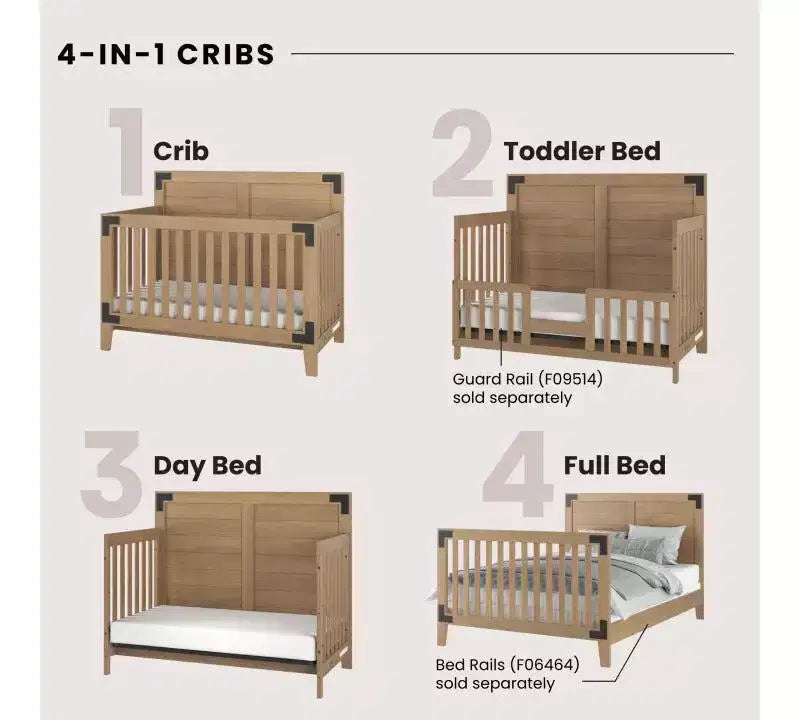 Child Craft Lucas Crib and Dresser Nursery Set, 2-Piece, Includes 4-in-1 Convertible Crib and 3-Drawer Dresser