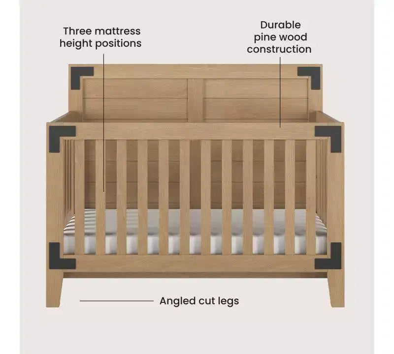 Child Craft Lucas Crib and Dresser Nursery Set, 2-Piece, Includes 4-in-1 Convertible Crib and 3-Drawer Dresser