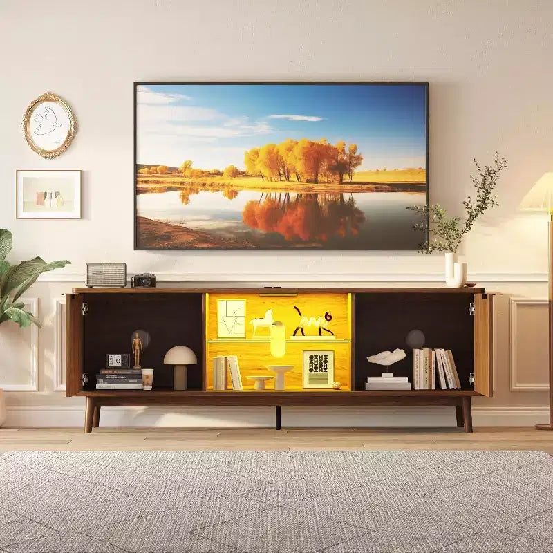 Wave 2-Door TV Stand, Living Room, Storage Cabinet, Entertainment Center, Living Room Furniture