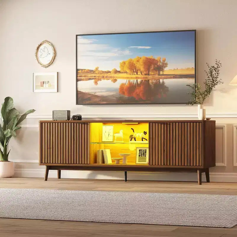 Wave 2-Door TV Stand, Living Room, Storage Cabinet, Entertainment Center, Living Room Furniture