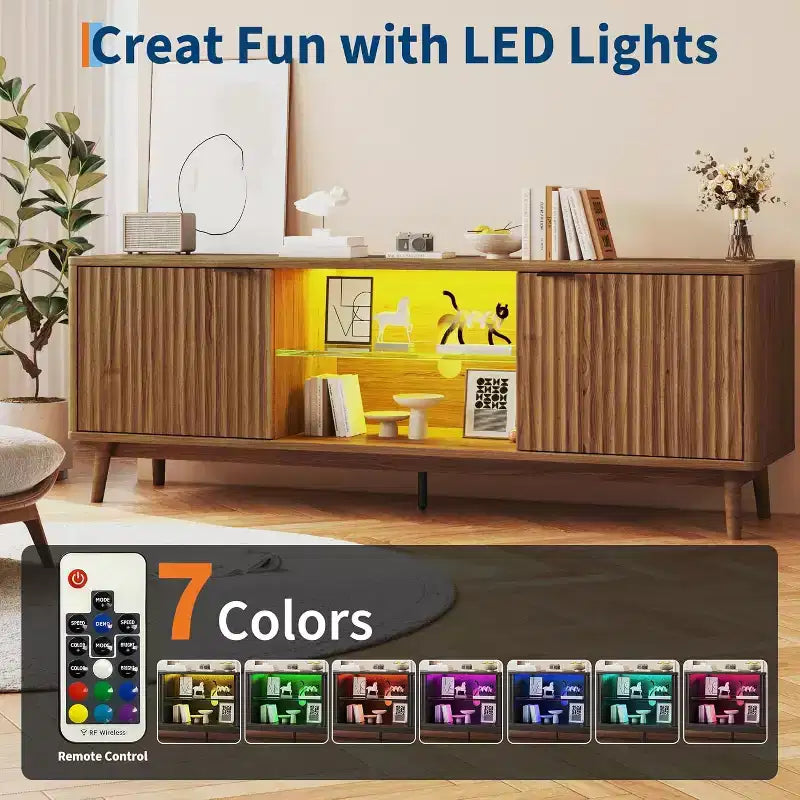 Wave 2-Door TV Stand, Living Room, Storage Cabinet, Entertainment Center, Living Room Furniture