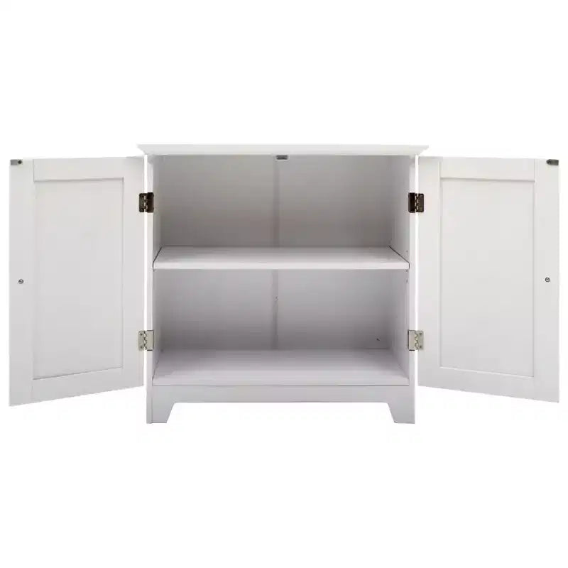 Redmon Shaker Style Double Door Storage Cabinet, Modern Wooden Furniture, White