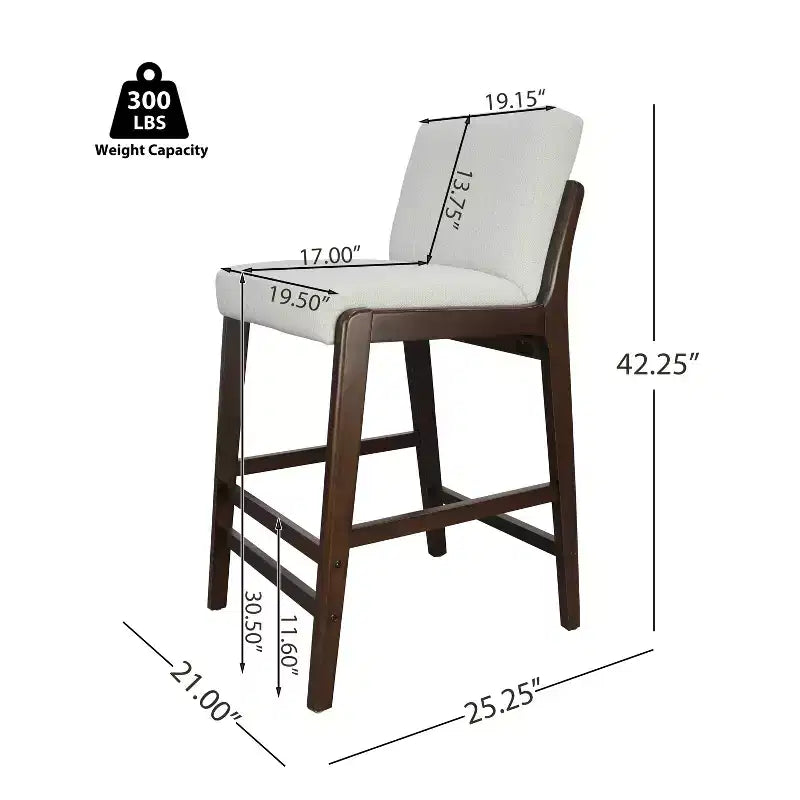 Christopher Knight Home Wendy Mid-Century Modern Rubberwood Upholstered Bar Stools (Set of 2)