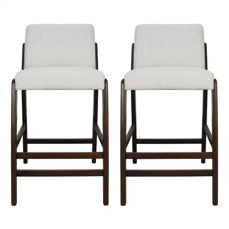 Christopher Knight Home Wendy Mid-Century Modern Rubberwood Upholstered Bar Stools (Set of 2)