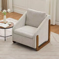 TUYOHW Modern Accent Chair with Chenille Cushioned Seat & Backrest Single Sofa with Wooden Side Frame Accent Chairs for Living Room, Bedroom