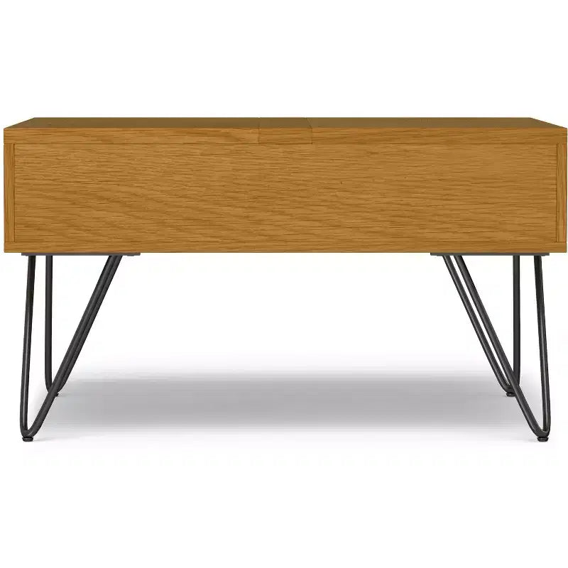 Moreno 32 inch Wide Square Industrial Lift Top Coffee Table in Oak