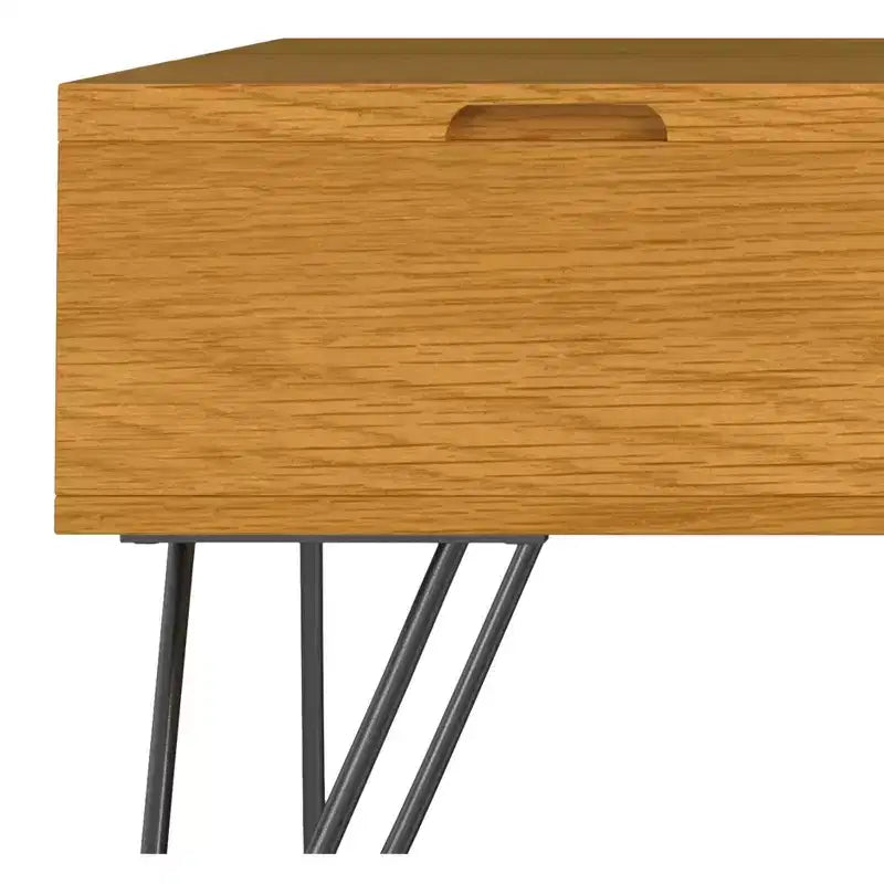 Moreno 32 inch Wide Square Industrial Lift Top Coffee Table in Oak