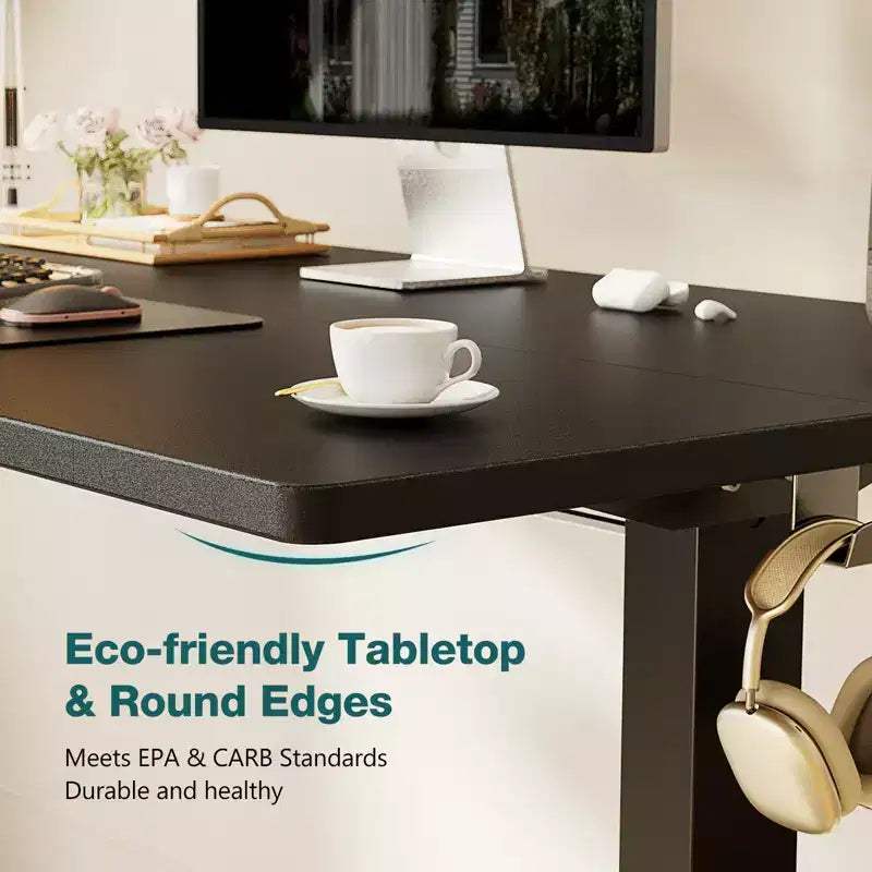 Bestier Ergonomic Standing Desk with Memory Presets & T-Shaped Steel Frame  Height Adjustable Computer Workstation