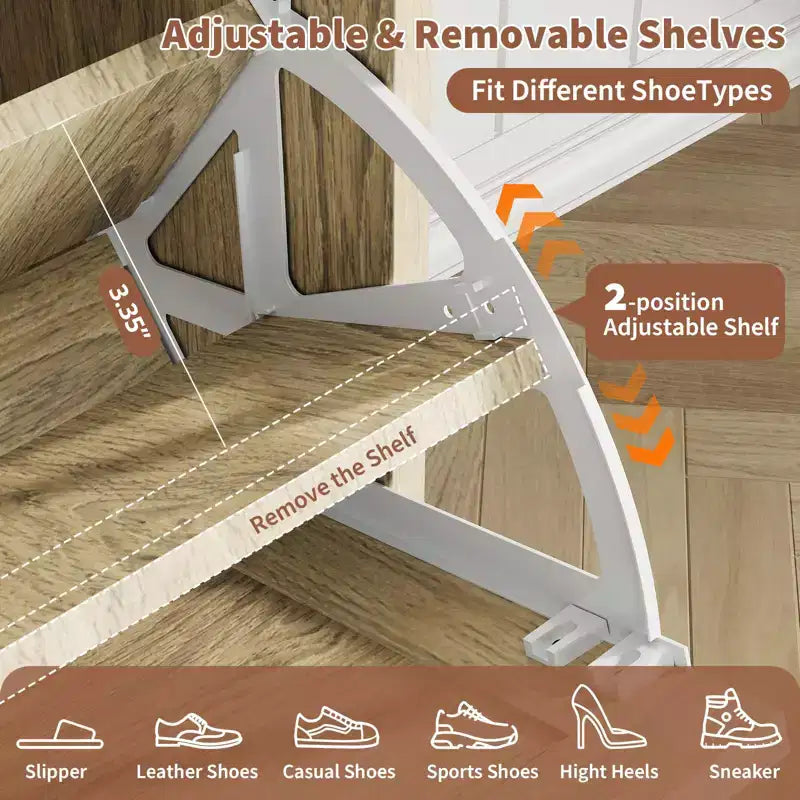Farmhouse Rattan Shoe Storage Cabinet with Flip Drawers, Slim Wooden Shoe Organizer, Space Saving Entryway Cabinet