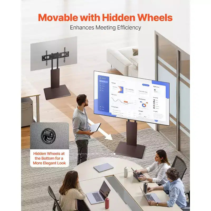 Universal TV Stand for 3270 Inch TVs, Table Top Swivel & Height Adjustable Mount, Holds 99 lbs, VESA 600x400