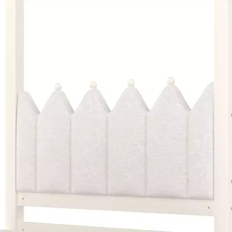 GDFStudio Zhiyuan Modern Wooden Canopy Bed with Linen Upholstered Headboard, Trundle and 3 Drawers