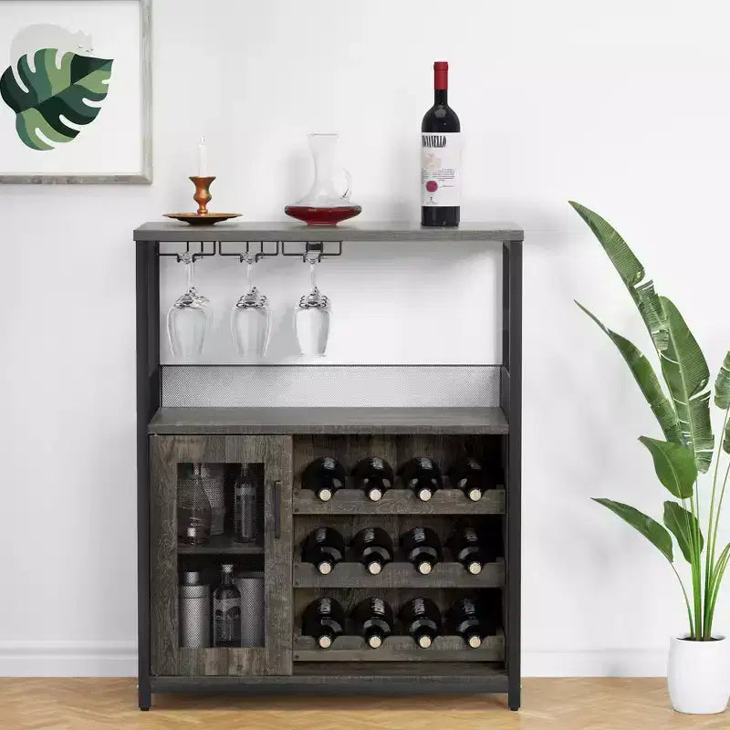 Meuble à vin, meuble de rangement réglable et démontable pour la cuisine et le salon