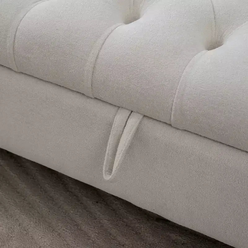 GDFStudio Changmin Modern Wooden Upholstered Storage Bench with Double Lids and Rolled Armrest