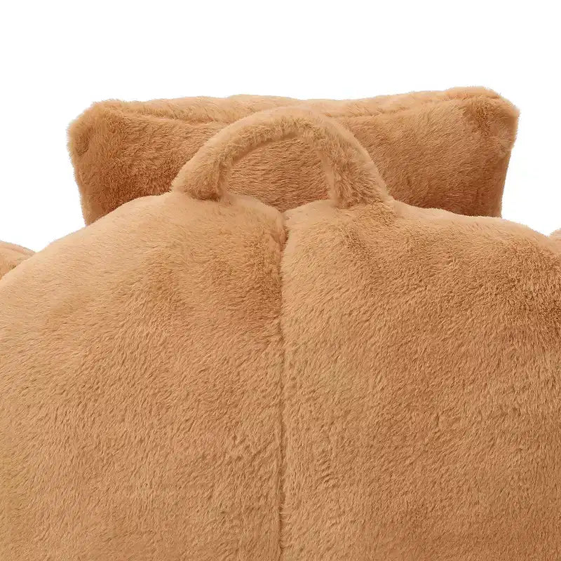 YOSIMFUR Giant Bean Bag Chair, Oversized Bean Bag Couch for Adults and Kids, Faux Fur Shell-Shaped Large Chair with Filler, Stuffed Big Accent Sofa