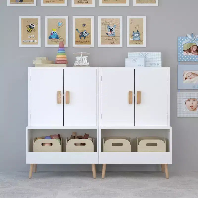 Bookshelf and Toy Storage Organizer, Toddlers Bookcase with Cubbies, Adjustable Wood Shelf with Drawer for Bedroom, Playroom, Nursery