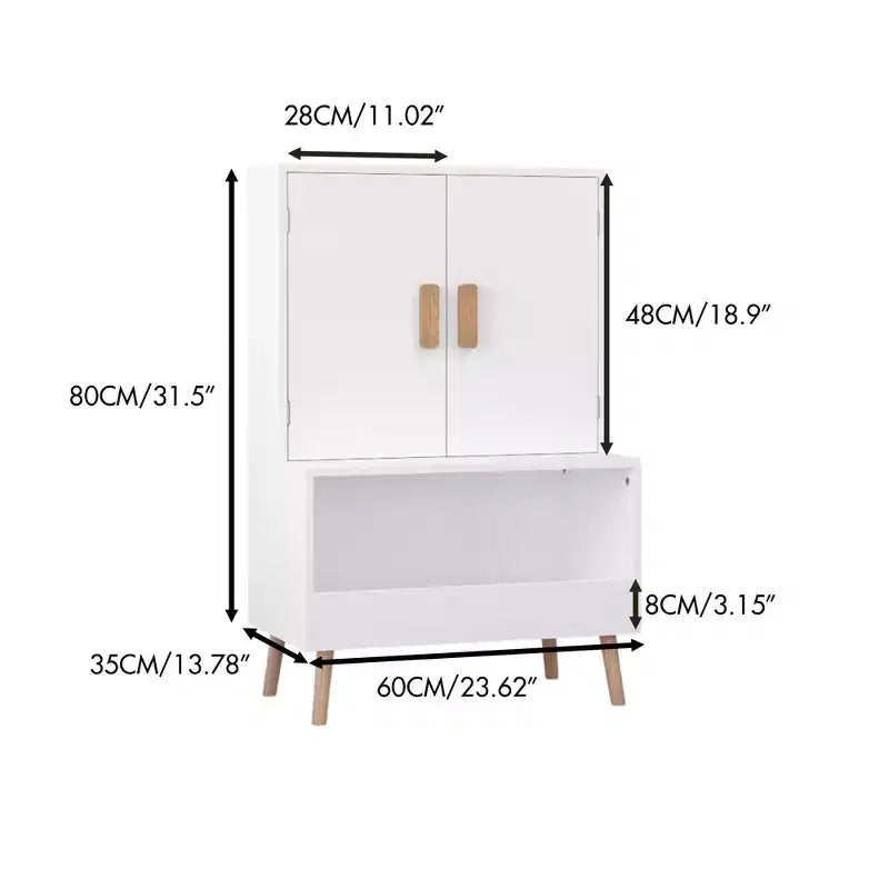 Bookshelf and Toy Storage Organizer, Toddlers Bookcase with Cubbies, Adjustable Wood Shelf with Drawer for Bedroom, Playroom, Nursery