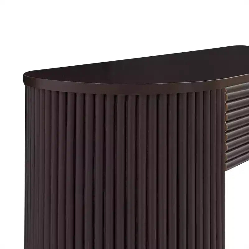 Polibi Fluted Console Table with 3 Drawers & Swap-Around Storage Leg Niche