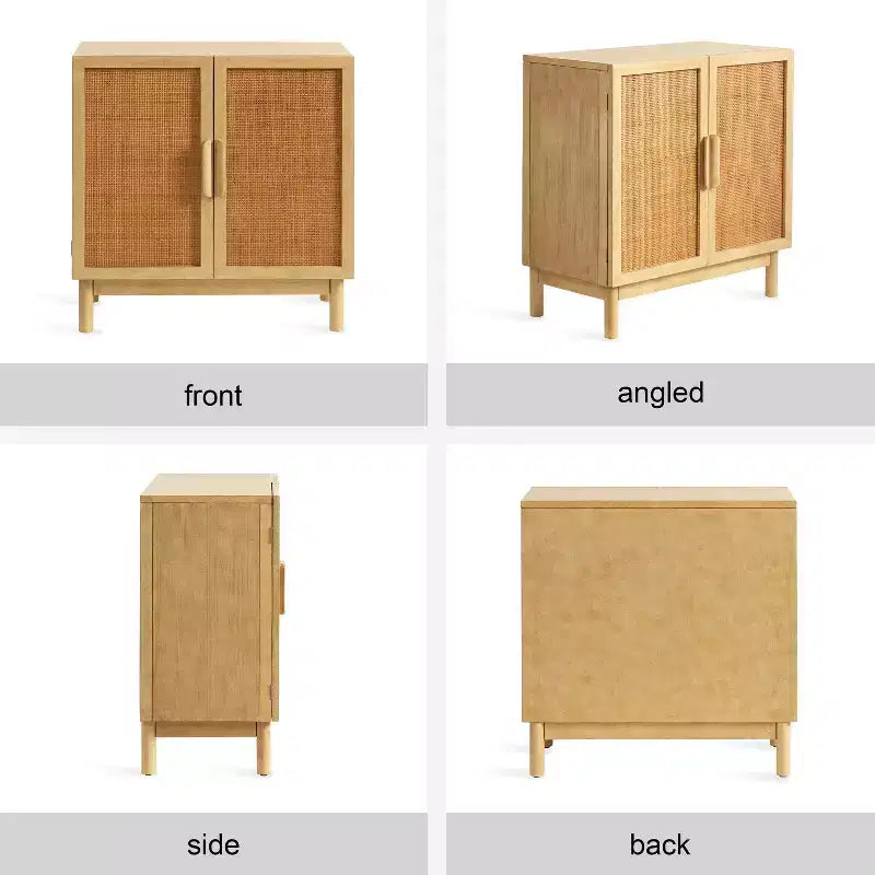 Kate and Laurel Ori Rattan Accent Floor Cabinet, Natural, 30x15x31