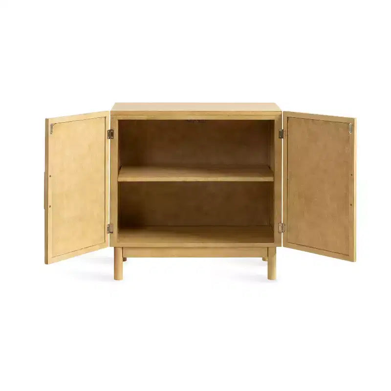 Kate and Laurel Ori Rattan Accent Floor Cabinet, Natural, 30x15x31