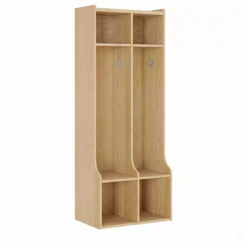 Coat Locker with 2 Sections  4 Storage Cubbies and 4 Hooks  Durable Organizer for Home, Study Room, Nursery, Kindergarten