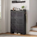 3-Flip Drawer Farmhouse Shoe Cabinet  Hidden Slim Freestanding Shoe Organizer  Space-Saving Storage Rack for Entryway Small Spaces