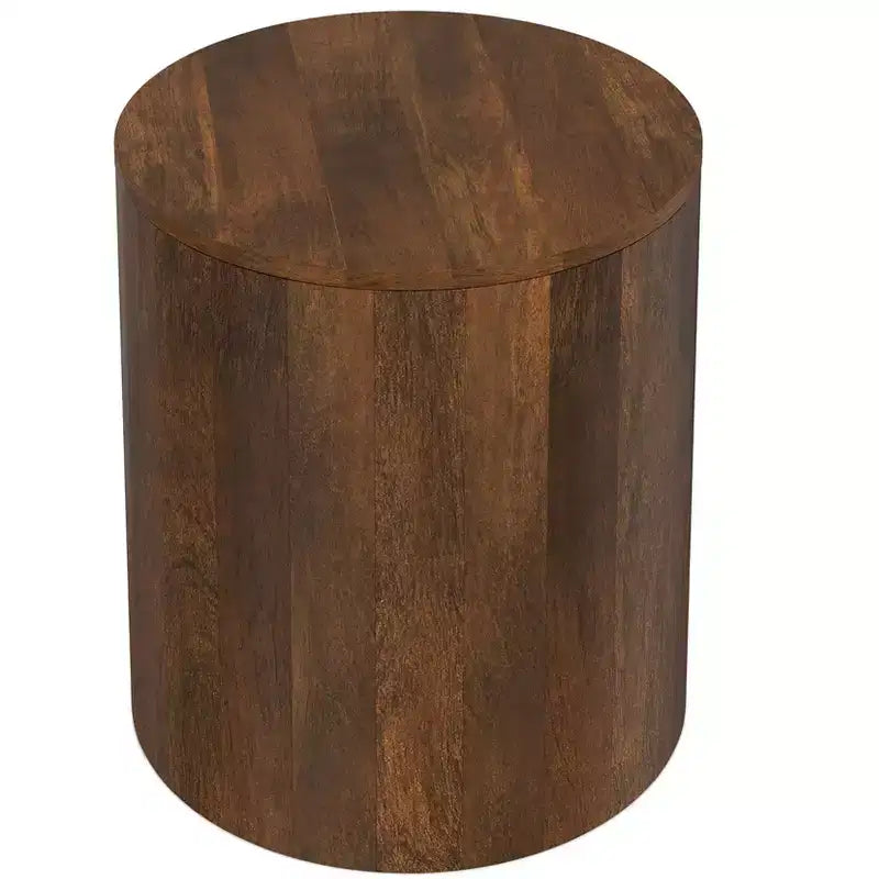 Table d'appoint contemporaine en manguier massif de 50,8 cm de large