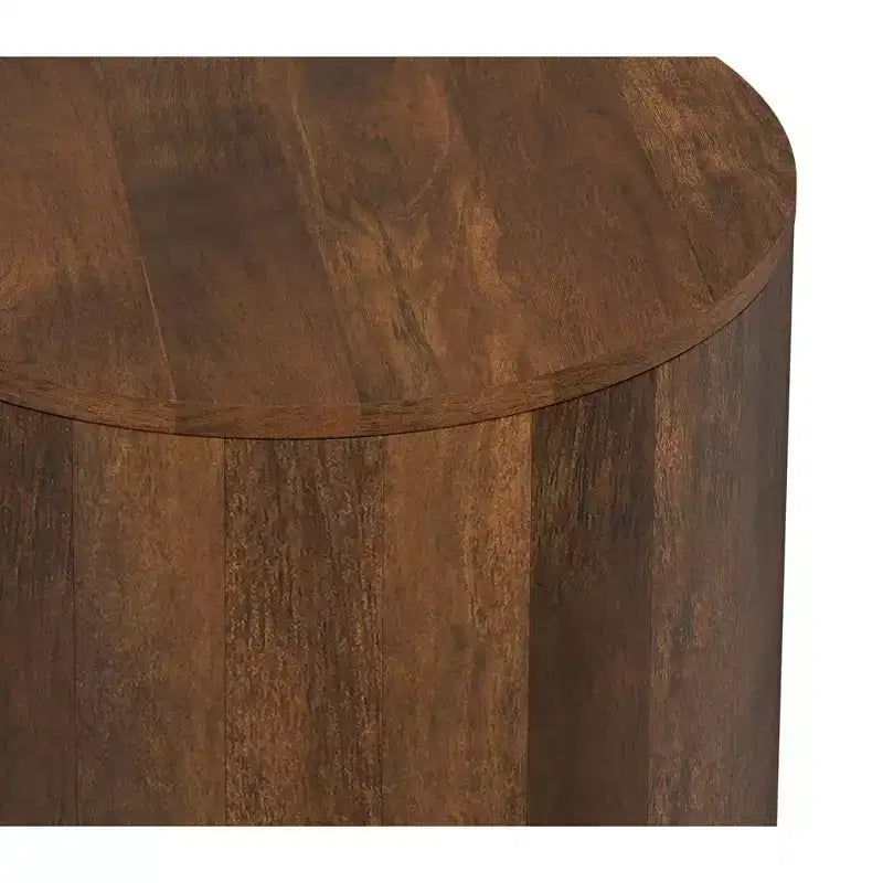 Table d'appoint contemporaine en manguier massif de 50,8 cm de large