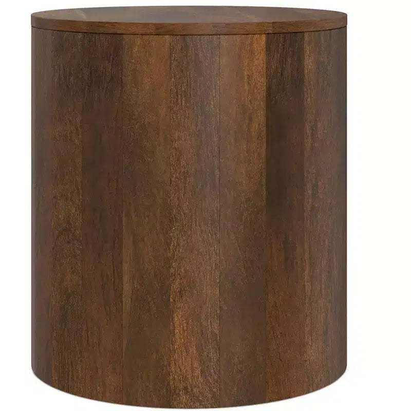 Table d'appoint contemporaine en manguier massif de 50,8 cm de large