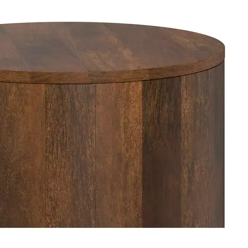 Table d'appoint contemporaine en manguier massif de 50,8 cm de large