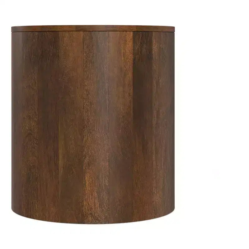 Table d'appoint contemporaine en manguier massif de 50,8 cm de large