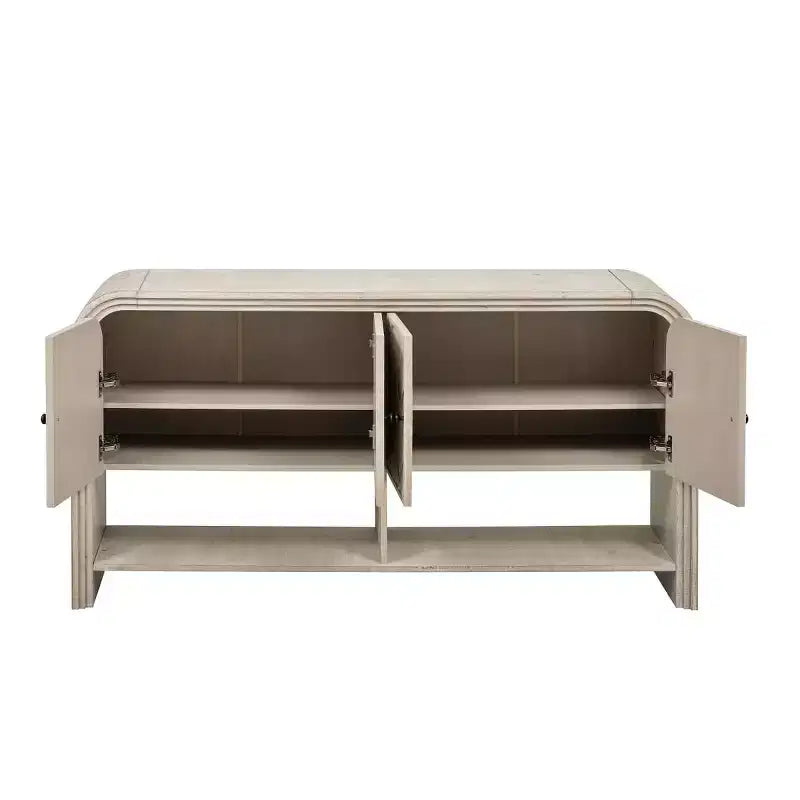 Console de rangement moderne 60" avec tiroirs, table d'entrée à coins arrondis pour couloir ou salon