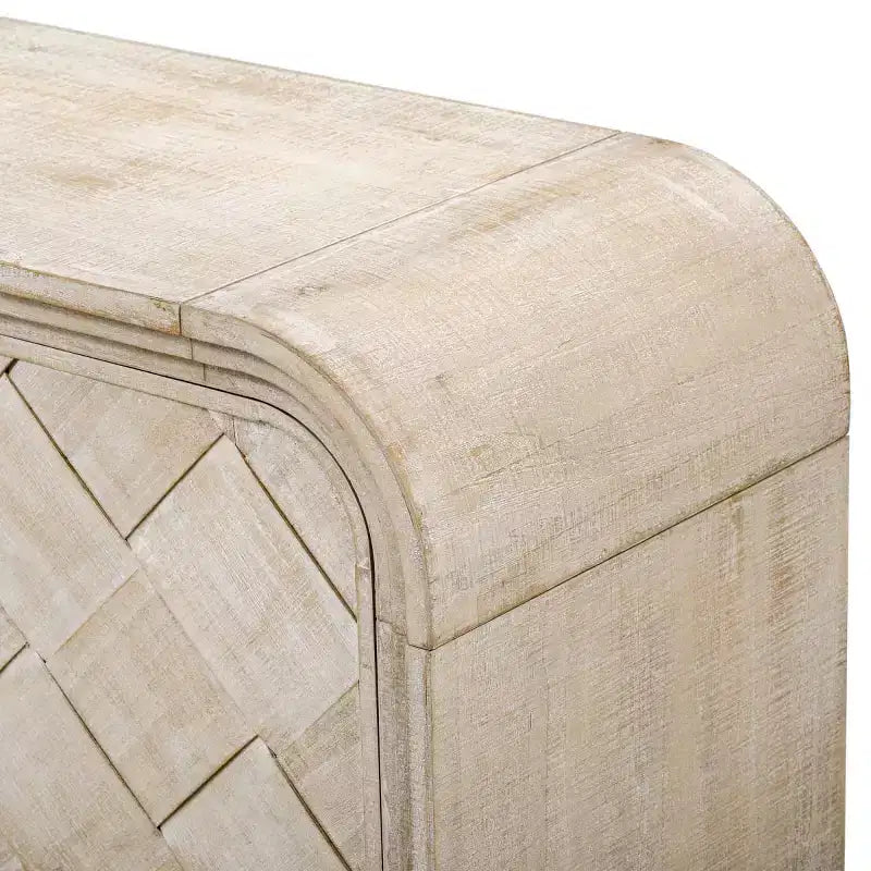 Console de rangement moderne 60" avec tiroirs, table d'entrée à coins arrondis pour couloir ou salon