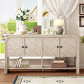 60 Modern Console Table Cabinet with Storage, Entryway Table with Curved Corners for Hallway or Living Room - Panipeachy