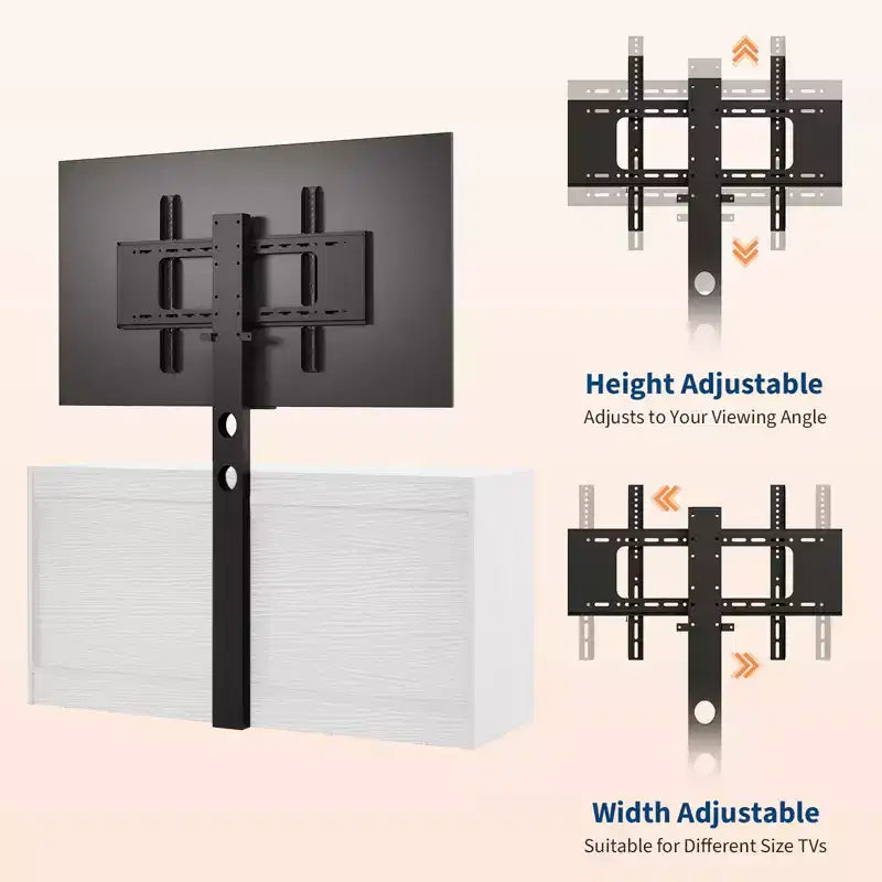 Meuble TV commode 55 po - Support (TV de 32 à 85 po), 9 tiroirs, centre de divertissement moderne en bois pour salon, chambre, appartement