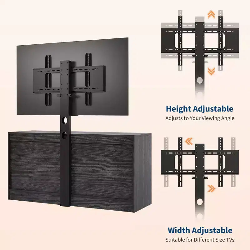 Meuble TV commode 55 po - Support (TV de 32 à 85 po), 9 tiroirs, centre de divertissement moderne en bois pour salon, chambre, appartement